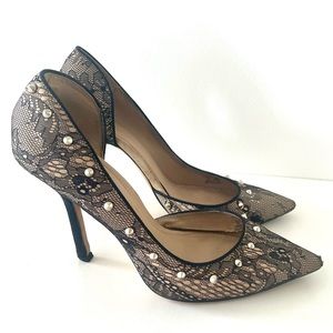 Zara shoes lace studded hi-heel